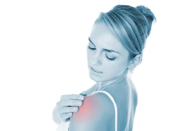 a person with shoulder pain