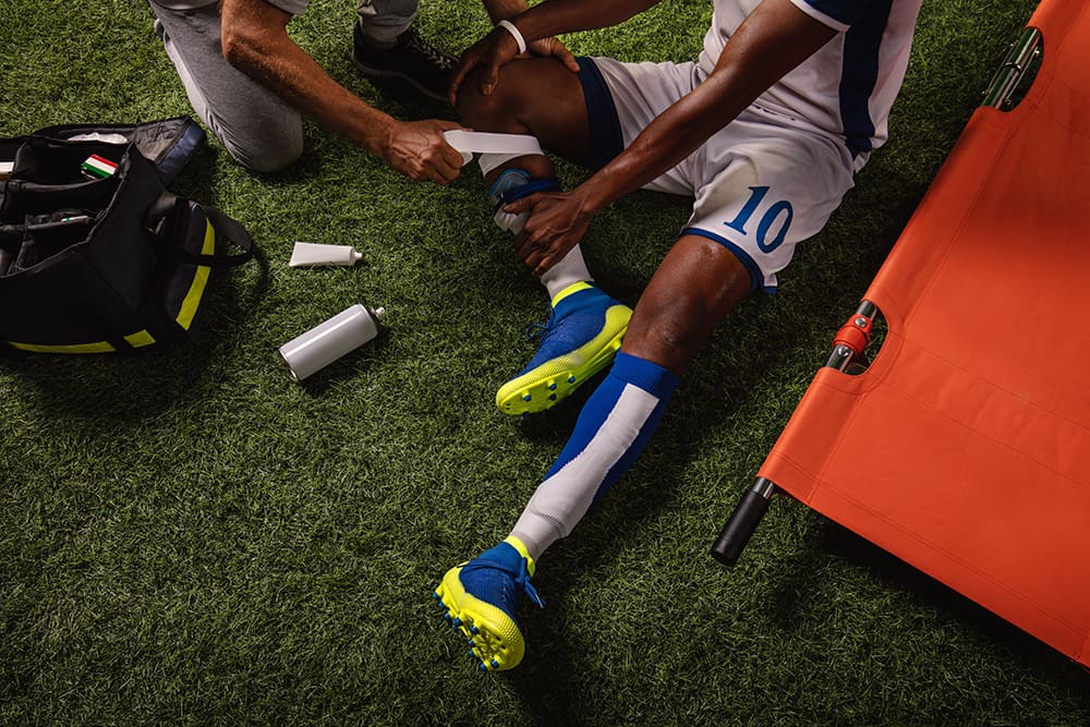an athlete injured in a game