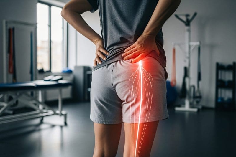 A person suffering from sciatica pain.